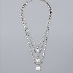 SILVERTONE CONVERTIBLE MULTI-ROW NECKLACE